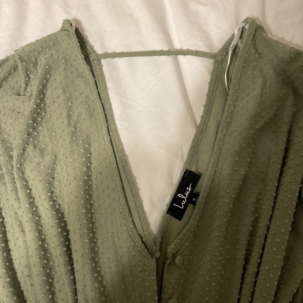 Lulus Small Green Romper With Buttons - image 4